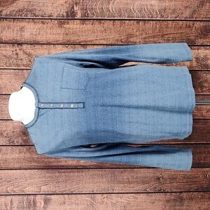 carbon 2 cobalt Mens Blue Chambray Henley With Pocket Like New